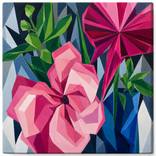 Crystal garden #2 , extra large oversized pink painting by Valentyna Kniazieva