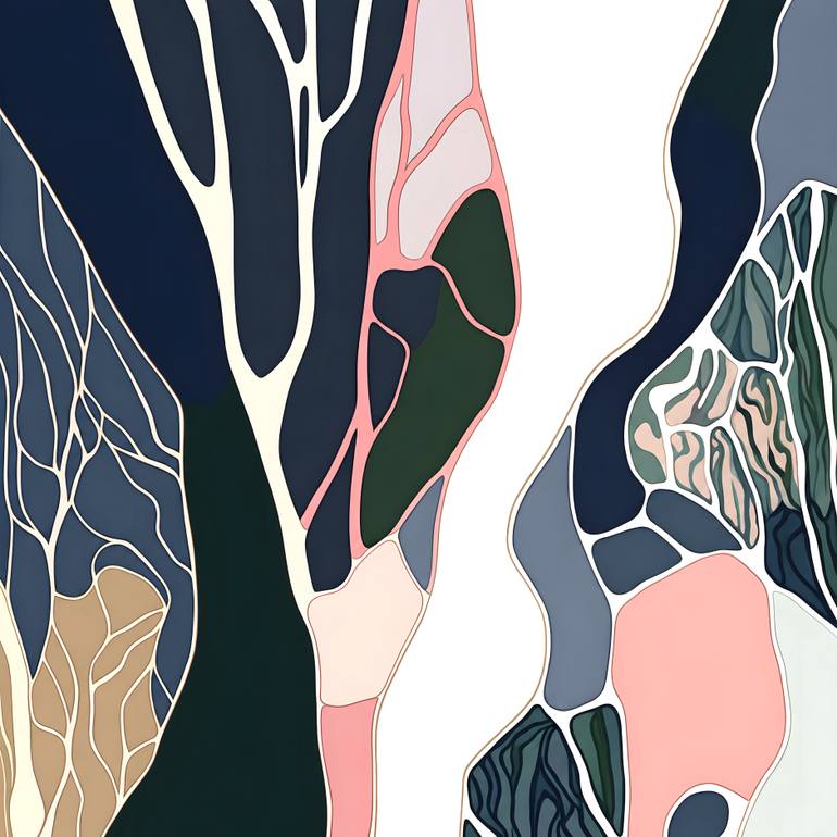 Hidden Worlds #2, pink tones abstraction Original Painting by valentyna kniazieva