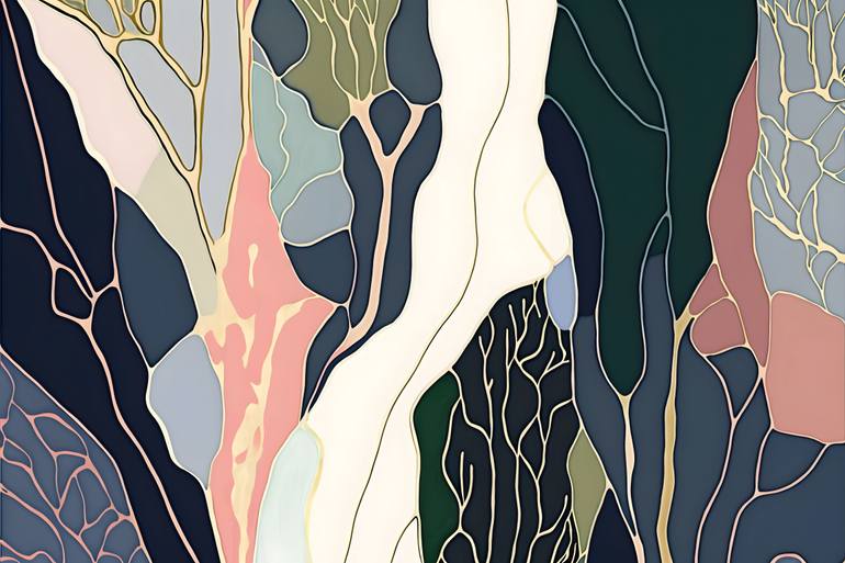 Hidden Worlds #5, pink tones abstraction Original Painting by valentyna kniazieva