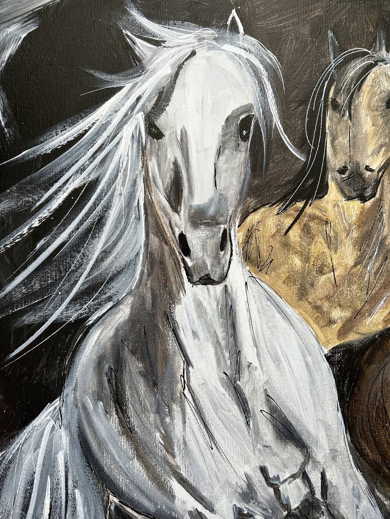 Original Abstract Expressionism Horse Painting by Ko An