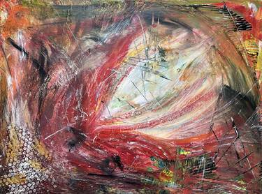 Abstract Red Texture Painting „Birth“ thumb