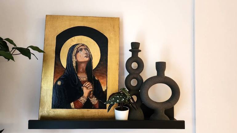Original Portraiture Religion Painting by Vasilica Duta