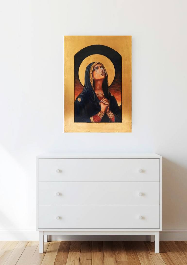 Original Portraiture Religion Painting by Vasilica Duta