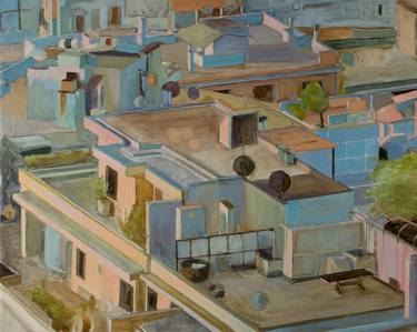 Original Modern Architecture Paintings by Ana Kajaia