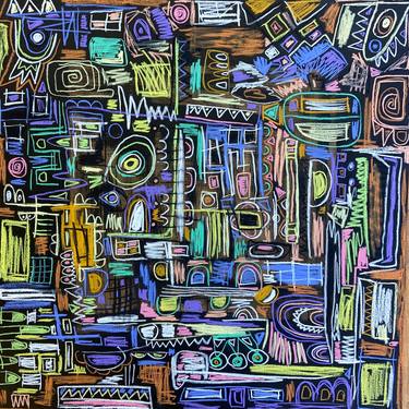 Original Cubism Abstract Paintings by Eva-Maria Schmid