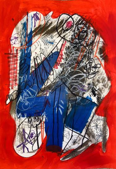 Original Abstract Expressionism Abstract Mixed Media by Eva-Maria Schmid