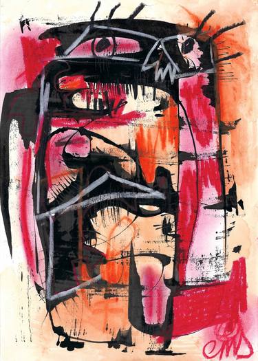 Original Abstract Expressionism Abstract Mixed Media by Eva-Maria Schmid