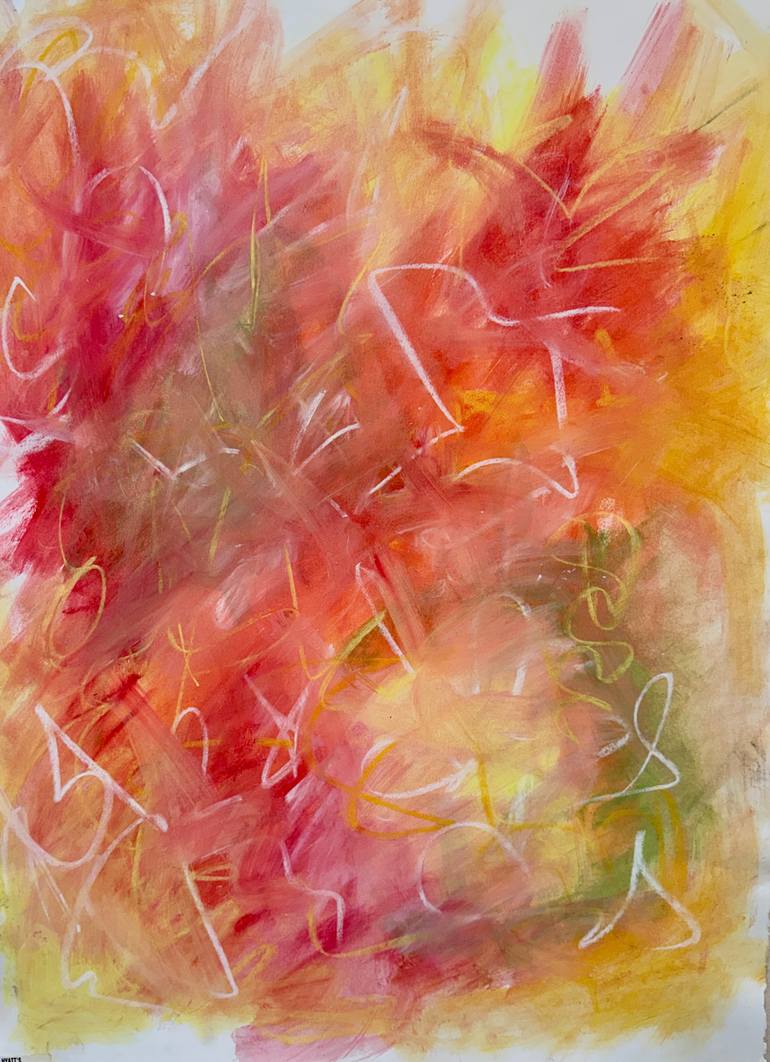 Original Landscape Painting by David Paris  Abstract Expressionism Art on Paper  Champ dete