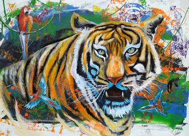 Original Contemporary Animal Paintings by Yunier Pouza