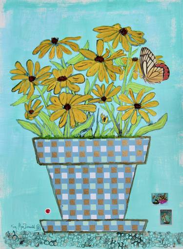 Brown Eyed Susans Painting Collage thumb