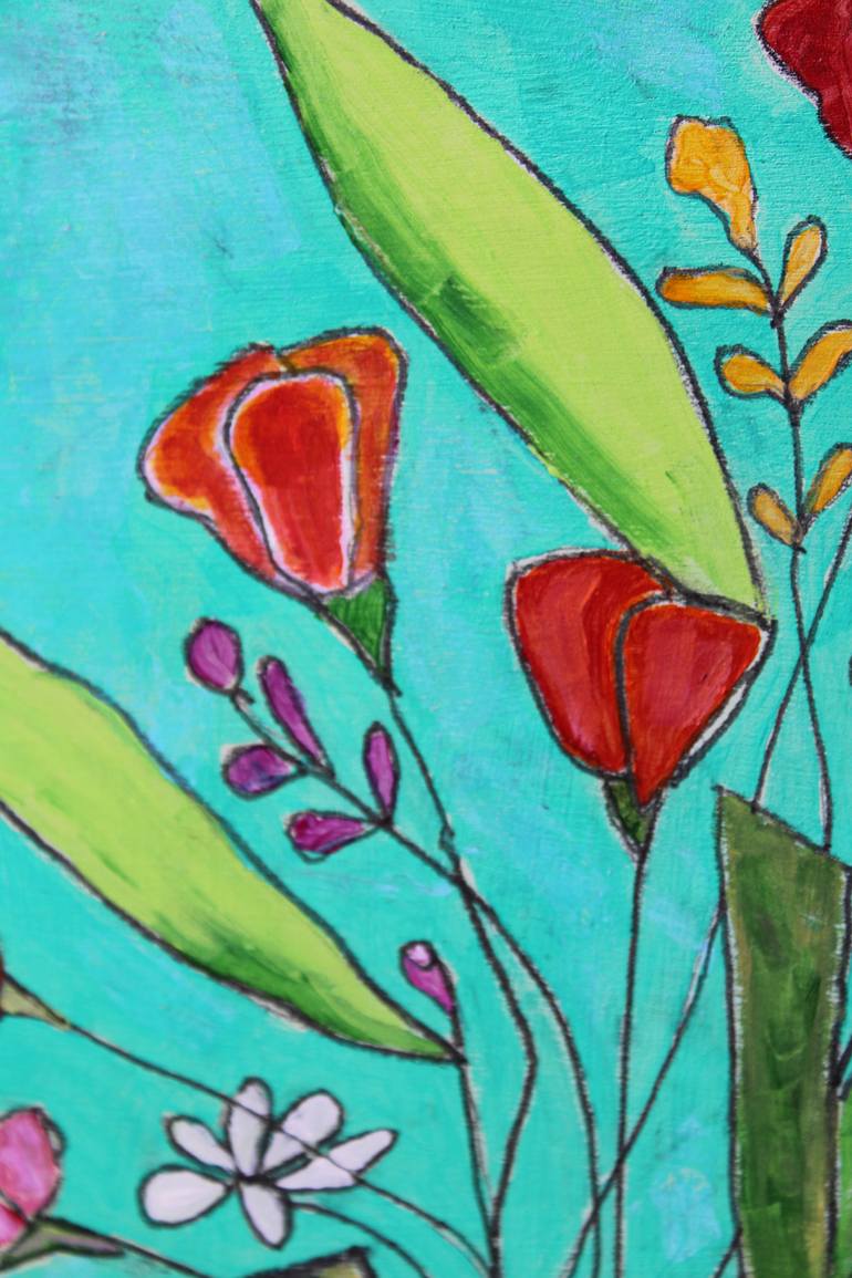 Original Abstract Floral Painting by Kay Macdonald
