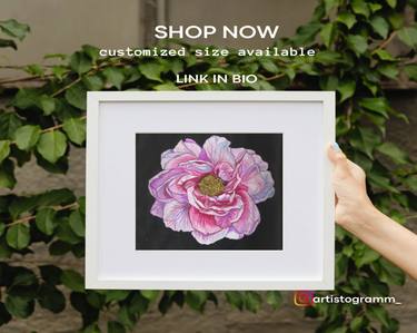 Floral gouache painting nature modern wall decor thumb