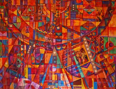 Original Abstract Expressionism Culture Collage by Alexander Mbuyisa Maphalala