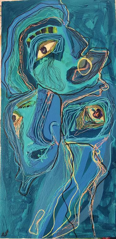 Original Abstract Expressionism Abstract Paintings by Samiya Mahir Sheikh