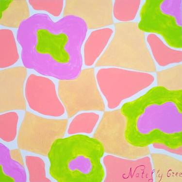 Matrix Pink Canvas Painting Abstract Original Art Contemporary thumb