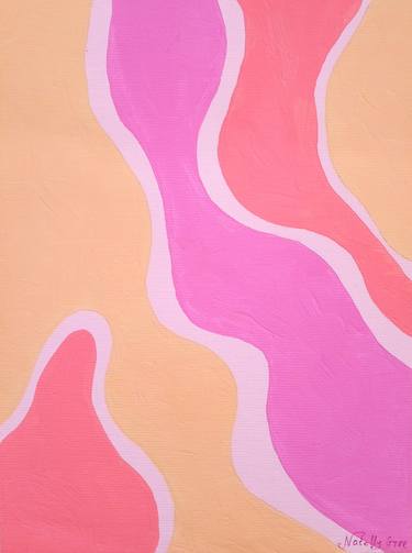 Pink Oil Painting Abstract Artwork Large Painting Original Art thumb