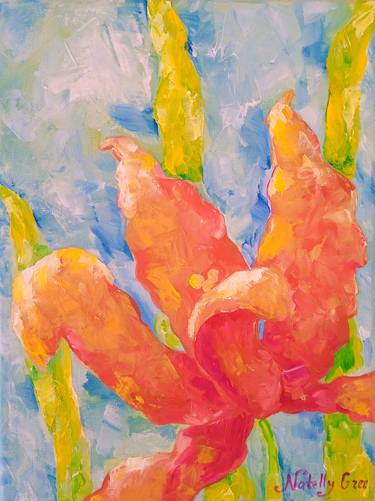 Lily Paintig Flower Oil Painting Original Art Floral Artwork thumb