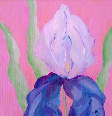 Iris Oil Painting Original Art Flower Wall Art canvas thumb