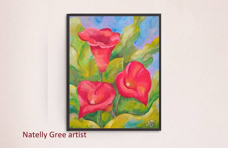 Original Floral Painting by Natelly Gree