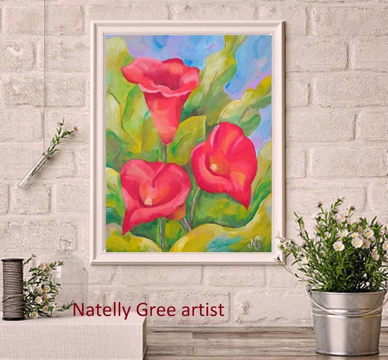 Original Contemporary Floral Painting by Natelly Gree