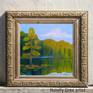 Pine Oil Painting Forest Pond River