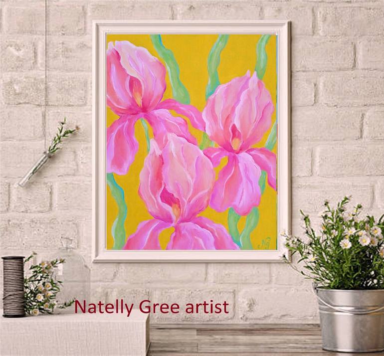 Original Abstract Floral Painting by Natelly Gree