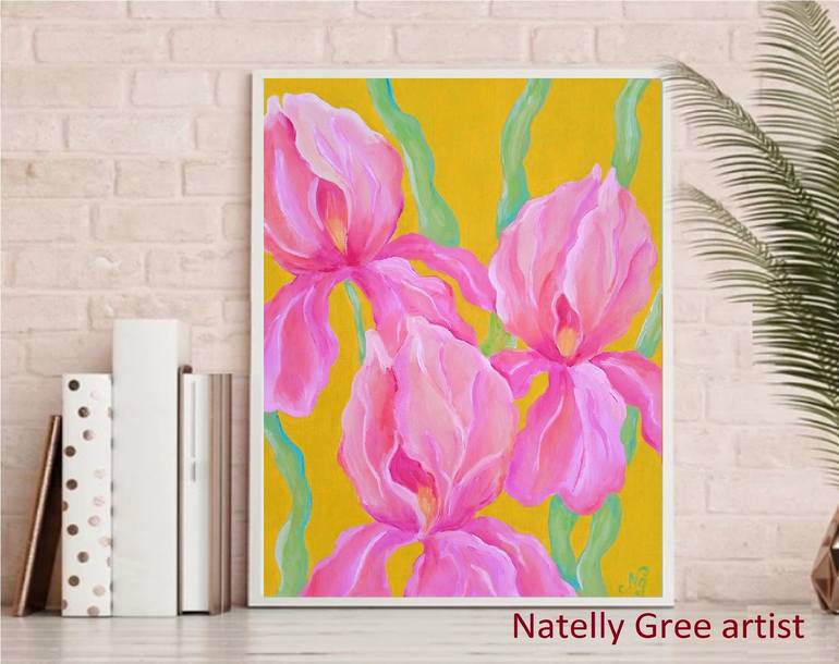 Original Abstract Floral Painting by Natelly Gree