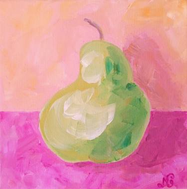 Pear Oil Painting Original Art Pear Fruit Wall Art Impressionist thumb