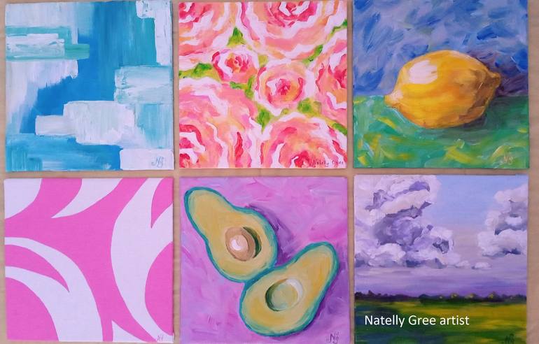 Original Abstract Botanic Painting by Natelly Gree