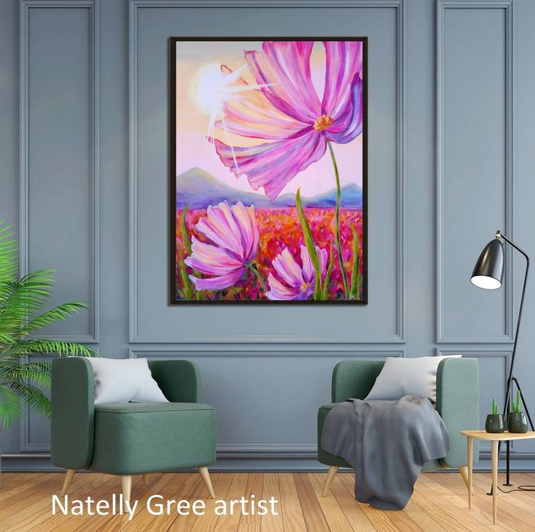 Original Floral Painting by Natelly Gree