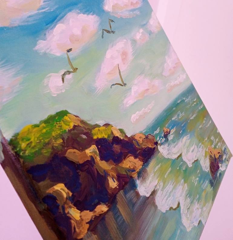 Original Impressionism Seascape Painting by Natelly Gree