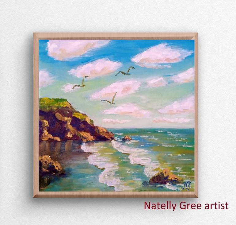 Original Impressionism Seascape Painting by Natelly Gree