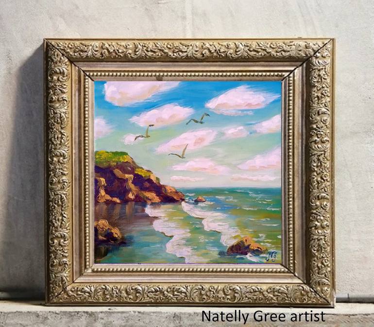 Original Impressionism Seascape Painting by Natelly Gree