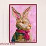 Rabbit Oil Painting Small Rabbit Art