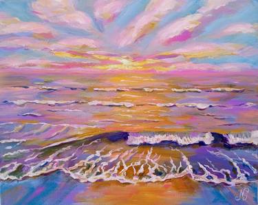 Original Impressionism Seascape Painting by Natelly Gree