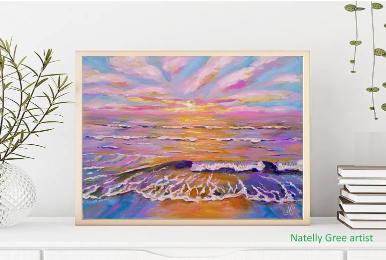 Original Impressionism Seascape Painting by Natelly Gree