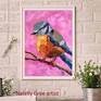 Small Bird Oil Painting Yellow Bird Impressionist