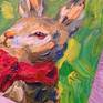 Hare on Green Impressionist Art Small