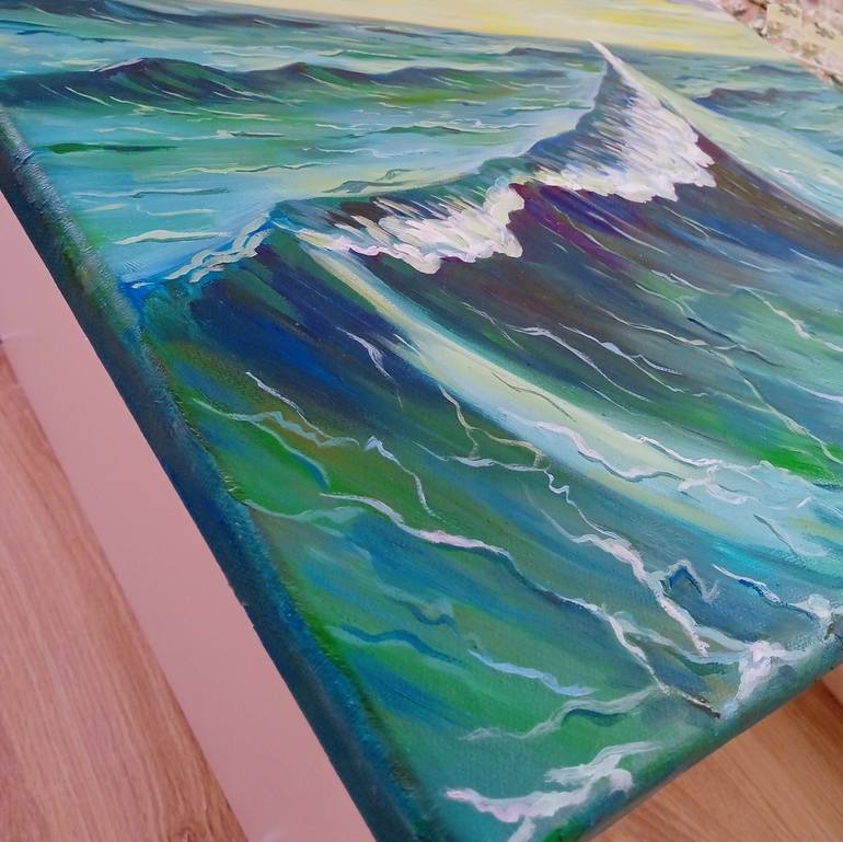 Original Impressionism Seascape Painting by Natelly Gree