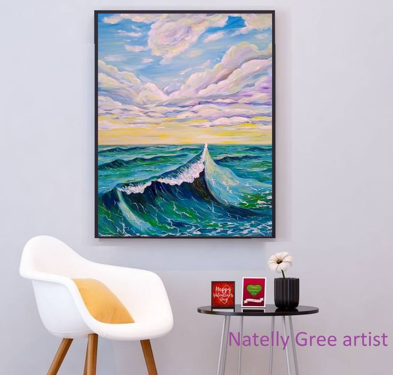 Original Impressionism Seascape Painting by Natelly Gree