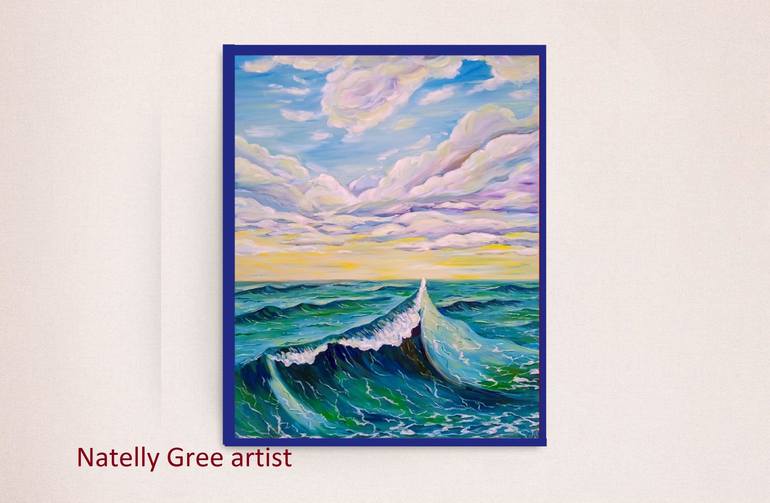 Original Impressionism Seascape Painting by Natelly Gree
