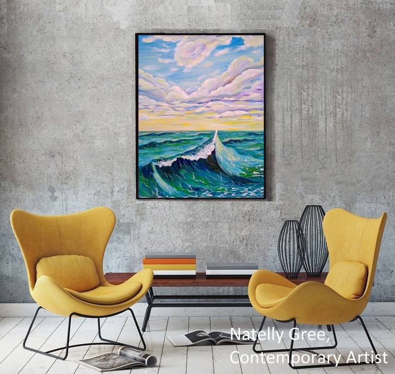 Original Impressionism Seascape Painting by Natelly Gree