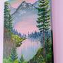 Mountains Lake Trees Oil Painting