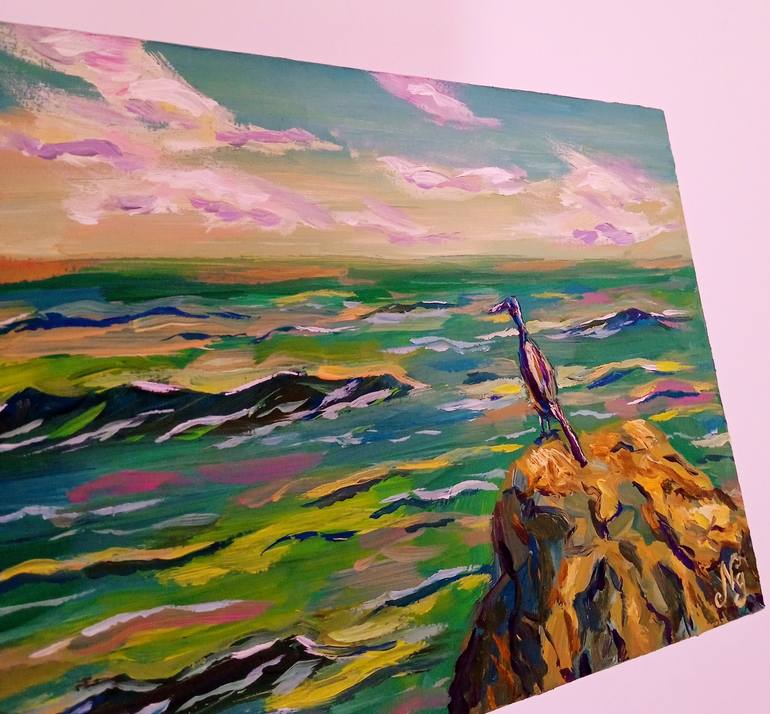 Original Impressionism Seascape Painting by Natelly Gree