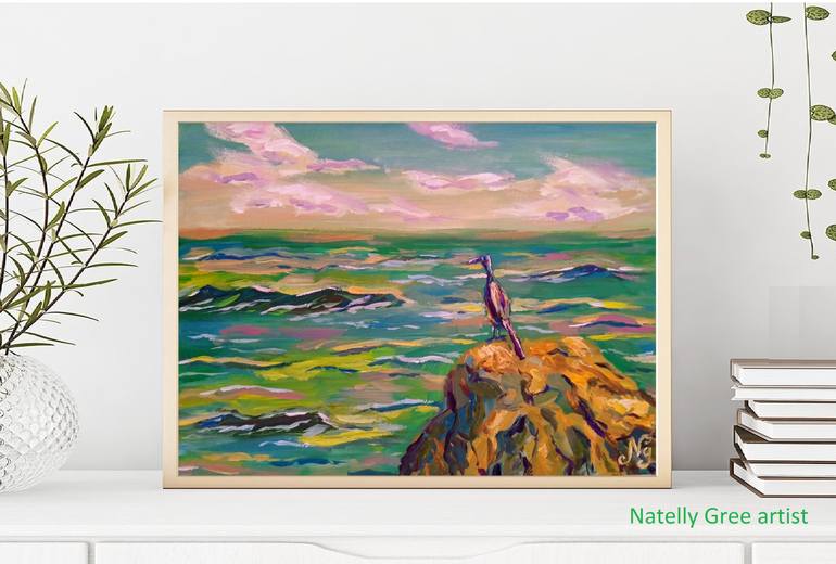 Original Impressionism Seascape Painting by Natelly Gree