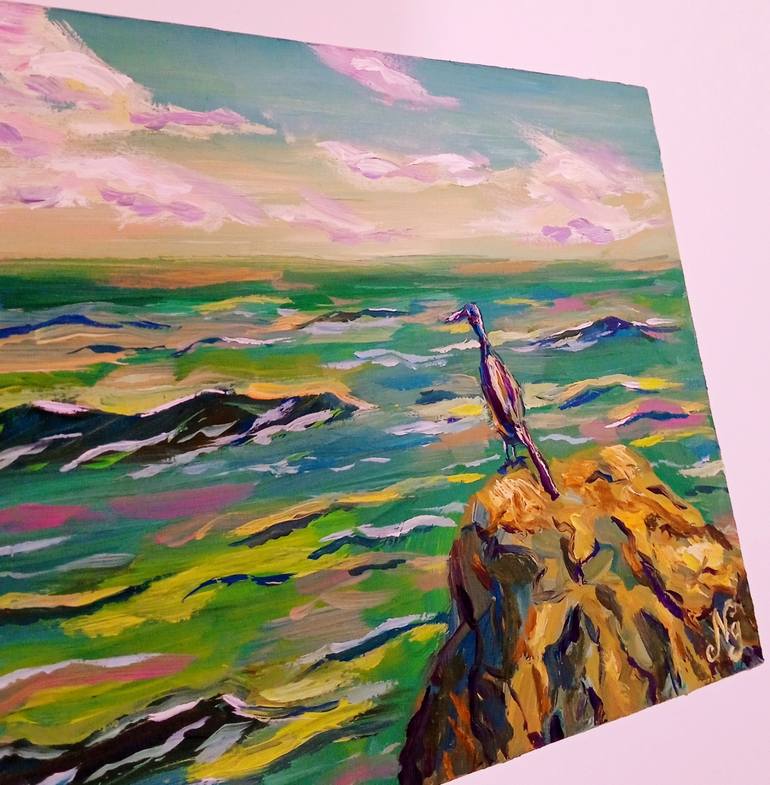 Original Impressionism Seascape Painting by Natelly Gree