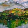 Impressionist Abstarct Mountains Lake Oil Painting