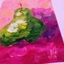 Pear Oil Painting Original Art Pear Fruit