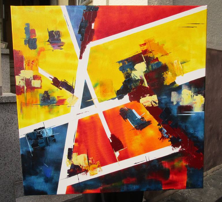 Original Abstract Geometric Painting by kerstin franz