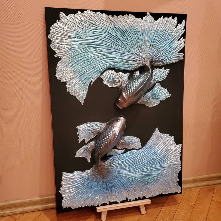 Original 3d Sculpture Fish Mixed Media by Аlla Каsian